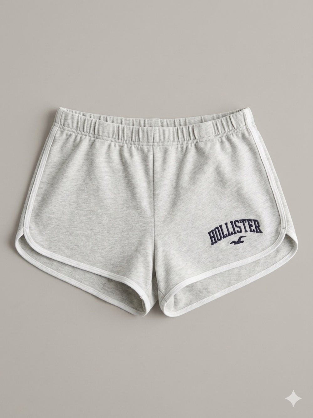 Hollister Light Gray Athletic Logo Shorts